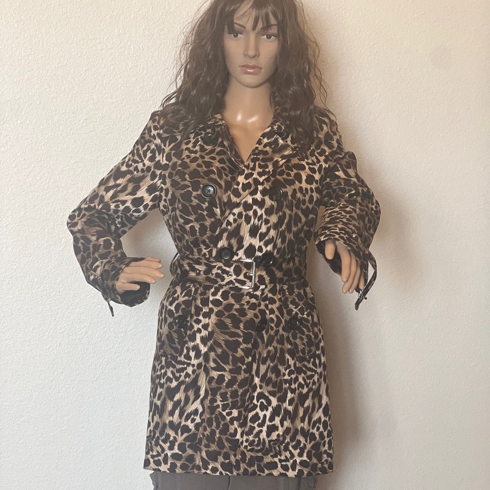 MICHAEL KORS BRAND NEW LEOPARD/CHEETAH FULLY LINED REMOVEABLE TRENCH COAT S/P